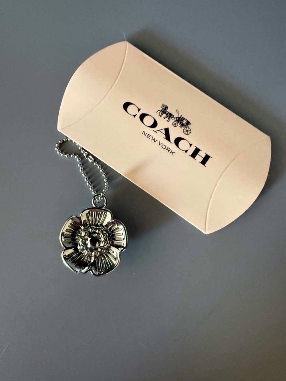 Coach Silver Flower Pendant Charm